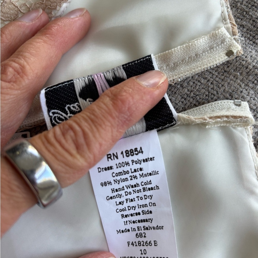 Rare Editions Cream and Taupe Lace Tulle Formal Party Dress Princess Wedding 10 - Picture 7 of 7